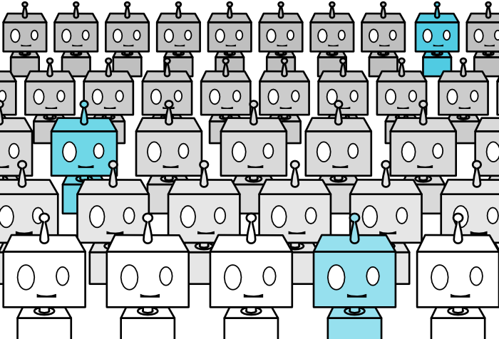 robots working together illustration